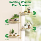 Rotating Window Shelves for Multiple Plants Indoor, 4-tier Metal Corner golden - Image 3