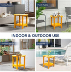 nalone Adirondack Side Table 16.5" Outdoor Side Tables HDPE Plastic Double - Image 9