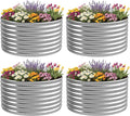 4 Pack 2x2FT Round Raised Beds for Gardening, Corrugated Galvanized Steel by OZMSHF