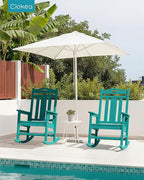 Ciokea Oversized Outdoor Rocking Chair, 380lbs Heavy-Duty Large Patio Rocker - Image 2