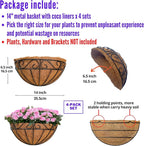 LaLaGreen Outdoor Wall Planters, 4 Pack, 14 Inch Large Balcony Planter Railings - Image 2