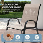 Patio Dining Chairs Set of 4, Stackable Dining Chairs High Back, Breathable - Image 4