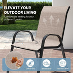 Patio Dining Chairs Set of 8, Outdoor High Stacking Chairs，Breathable Seat - Image 4
