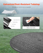 VEVOR Outdoor Patio Dining Table, 47 inch Round Metal Steel Slat Backyard - Image 5