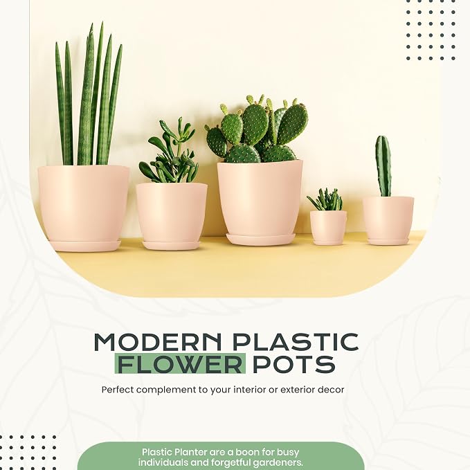 Utopia Home - Plant Pots Indoor - 7/6.6/6/5.3/4.8 Inches Home Decor Flower Pots - Image 5