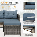 Shintenchi 3-Piece Outdoor Patio Furniture Sets, Wicker Patio Conversation Sets - Image 5