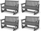 SERWALL Outdoor Glider Bench Set of 4, HDPE Weather-Resistant Swinging Bench by SERWALL