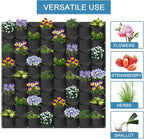 64 Pockets Hanging Planter Bags, Hanging Vertical Wall Mounted Plant Planting - Image 5