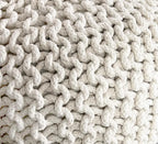 FRELISH DECOR Round Pouf Ottoman Hand Knitted 100% Cotton Pouf Foot Stool - Image 10