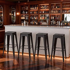 Stackable Metal Bar Stool Backless Indoor-Outdoor Counter Stools Fullmetal - Image 2