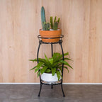 FaithLand Plant Stand, Metal Planter Holder Indoor Outdoor, 2 Tier Round Potted - Image 2