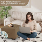MeMoreCool Square Stuffed Pouf Ottoman Foot Rest, Floor Pouf Foot Stool - Image 6