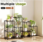 Bamworld Plant Stands Indoor 4 Sets Plant Shelves Outdoor Metal Plant Holder - Image 2