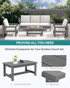 SERWALL HDPE Patio Conversation Set, 6-piece Sectional Outdoor Furniture Set - Image 6