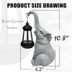 Elephant Solar Garden Statues, Resin Elephant Figurine Decorations - Image 2