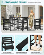 SERWALL 5-Piece Adirondack Bar Chairs Set, HDPE Adirondack Barstools - Image 5