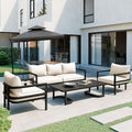 Merax 4 Piece Sectional Furniture Patio Sofa Multi-Person Outdoor Steel Sofa Set by Merax