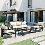 LUMISOL Aluminum Outdoor Patio Sectional Sofa Set, 4-Piece Modern Conversation by LUMISOL