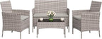 GAOMON 4-Piece Patio Furniture Set, Modern PE Rattan Conversation Set by GAOMON