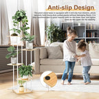 6 Tier Plant Stand Indoor Outdoor, Wood Metal Corner Shelf, Planter Shelf - Image 5