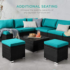 Best Choice Products Set of 2 Wicker Ottomans, Additional Seating, Side Table - Image 7