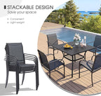VICLLAX 5 Pieces Patio Dining Set, Outdoor Furniture Set Includes 1 Square - Image 2