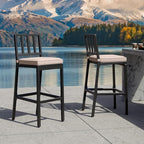YITAHOME Outdoor Bar Stools Set of 2, Cushioned Metal Outdoor Bar Stools - Image 2