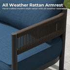Gand Patio Outdoor Loveseat, Wicker Conversation Set - Image 4