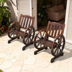 VINGLI Rustic Wooden Patio Chair - Image 9