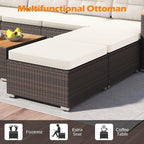 Tangkula 7 Pieces U Shape Outdoor Furniture Set, Patio Rattan Cushioned Chairs - Image 6
