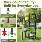 Plant Stand Indoor Outdoor, 5 Tier Corner Metal Flower Display Holder Shelf - Image 3