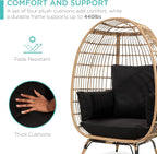 Best Choice Products Wicker Egg Chair, Oversized Indoor Outdoor Lounger - Image 7