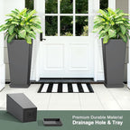 Set of 2 Tall Planters with Drainage Tray, 24 Inch Large Flower Pots - Image 4