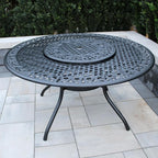 Oakland Living Ornate Outdoor Mesh Aluminum 59-in Black Large Round Patio - Image 4