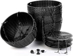 Foraineam 4 Pack Black Hanging Planters, 8.2 inch Hanging Flower Basket Planter - Image 8