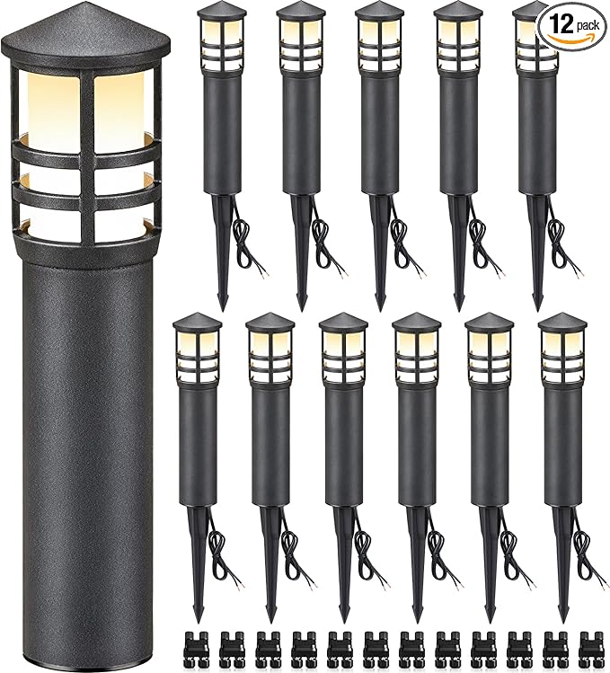 SUNVIE 12-Pack Low Voltage Landscape Pathway Lights 3W Outdoor Landscape by SUNVIE