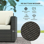 Outsunny Patio Couch PE Wicker Deep Seating Outdoor Sofa - Image 4