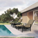 Oakcloud Adjustable Outdoor Lounge Chair Metal Patio Relaxing Recliner Chair Set - Image 7