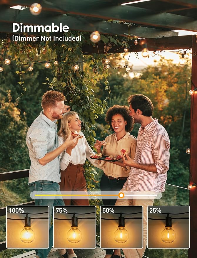 Brightown Outdoor String Lights 69 Feet G40 Globe Patio Lights - Image 3