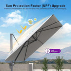 PURPLE LEAF 9' X 11.5' Rectangle Cantilever Umbrella - Image 8