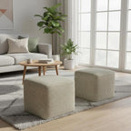 SIMPLIHOME Zelma Square Pouf – 18 inch Wide Upholstered PET Polyester Ottoman - Image 9