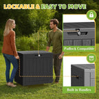 35 Gallon Resin Deck Box with Lockable Latch, Waterproof UV-Resistant - Image 4