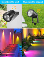 OurLeeme Lawn Flood Light Stake, 2-in-1 Waterproof Outdoor Remote controlle - Image 7