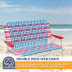Camp & GO 16.5" High Seat Outdoor Double Wide Loveseat Web Folding Chair - Image 6