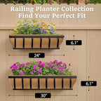 Railing Planter Boxes, Heavy Duty Window Box Planters, Adjustable Balcony - Image 5