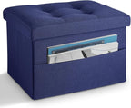 LINMAGCO Storage Ottoman Folding Foot Stool Foot Rest by LINMAGCO