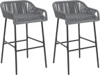 Christopher Knight Home Sivir Outdoor Barstool Set of 2, Patio Woven Rope Bar - Image 5
