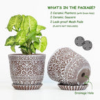 Gepege 6 Inch Ceramic Planter, Plant Pot - Image 2