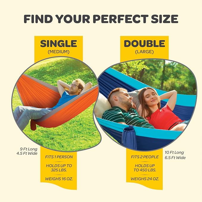 Durable Hammock 550 lb Capacity, Nylon Camping Hammock Chair - Image 3