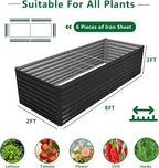 8x2x2FT Galvanized Raised Garden Bed Kit, Vegetable Plant Boxes-Rectangle Metal - Image 2